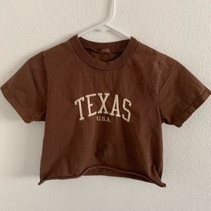Brown Texas crop top